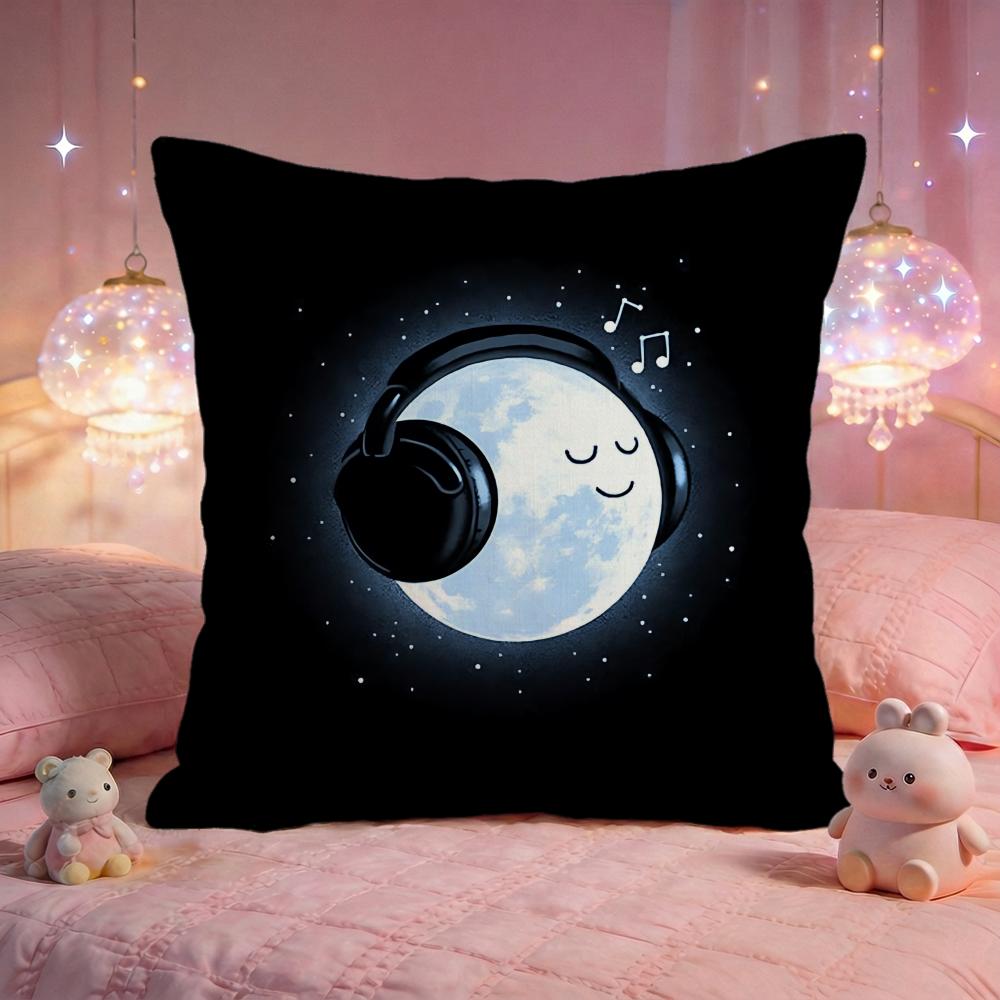 Cartoon Space Planet Cushion Cover Premium Comfort Reversible Pillow Cove Two in One Design for Any Room Car Interior