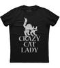 Crazy Cat Lady Lustiges Katzen-Grafik-Spruch-bedrucktes T-Shirt Sommer Baumwolle O-Ausschnitt Kurzarm Herren T-Shirt Neu S3XL