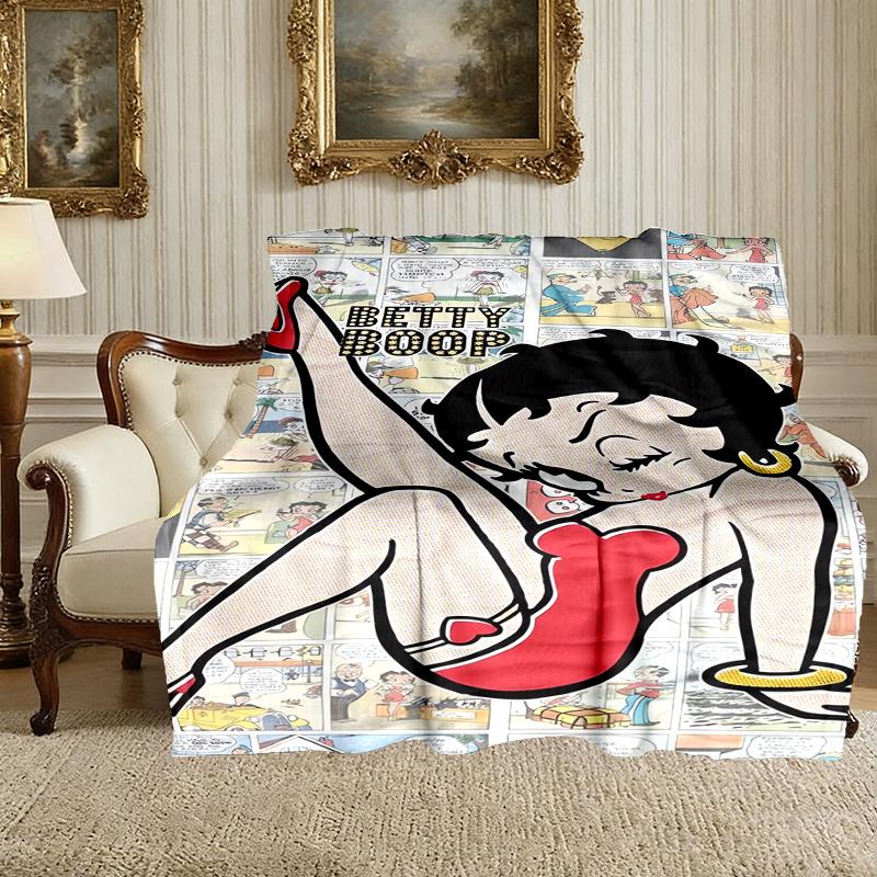 1pc Betty Boop Blanket, Super Cozy Printed Home Blanket, All-Season Warmth