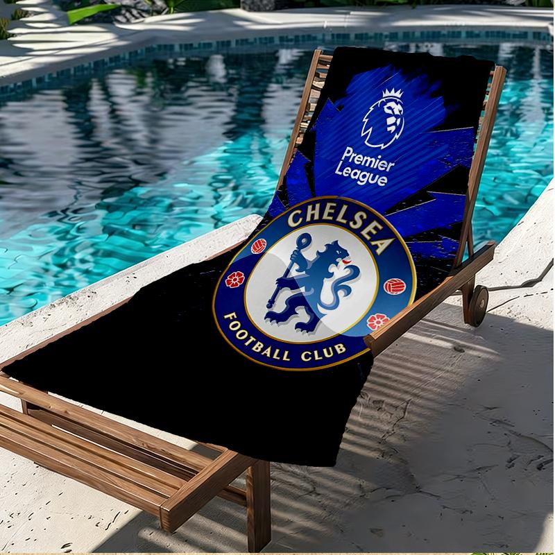 Football Club F.C Print Beach Towel, Versatile Lightweight Absorbent Beach Towel for Pool Surf Yoga Bathroom, Perfect Birthday Holiday Gift
