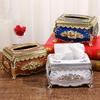 Facial Tissue Holder Embossed Rose Plastic Tissue Box Cover Tissue Dispenser for Living Room Home Household Kitchen Countertop