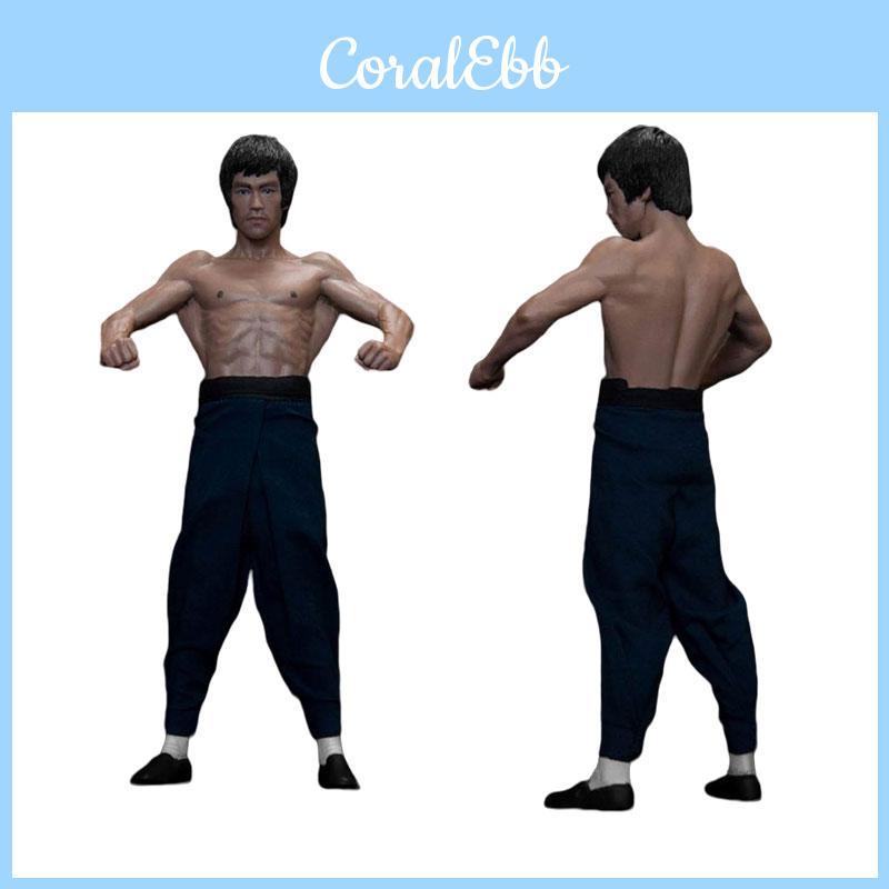 Bruce Lee Fledermausmuskel Ganzkörperstatue mit austauschbaren Köpfen Sammlerfigur