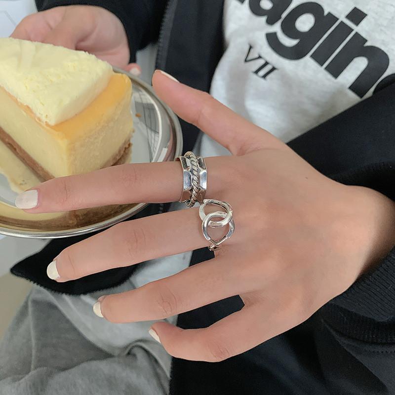 Elegant Hollow Out Design Vintage 925 Sterling Silver Ring For Women Trendy
