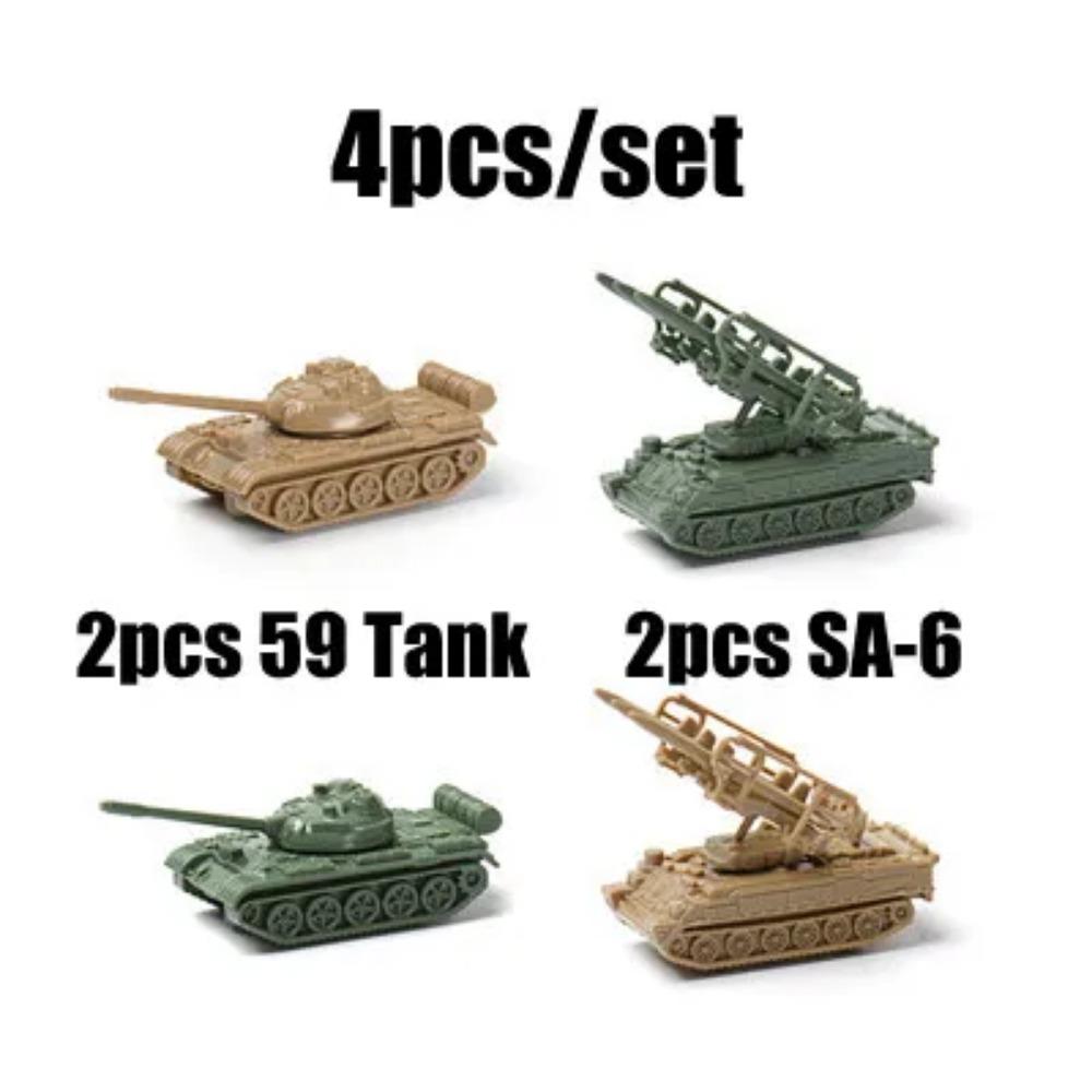 4D 1/144 Tank Pěchotní bojové vozidlo Raketomet Hotový model 4ks/sada Miniaturní vojenský model zbraně Hračka