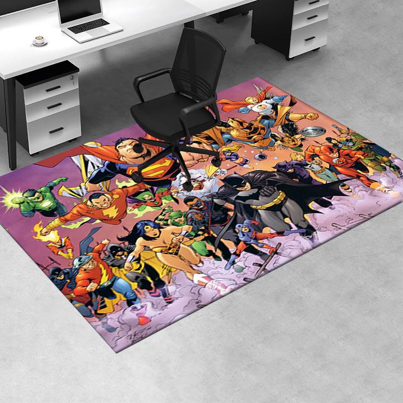

Superhero Adventure: DC Comics Characters Poster Office Mat Home Decor Office Desk Chair Rugs Chair Carpet for office Chair Mat Gift For Hal 60cm by 90cm