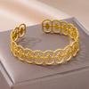 New Stainless Steel Golden Snake Bracelet Women's Wide Opening Fashion Jewelry Snake Shape