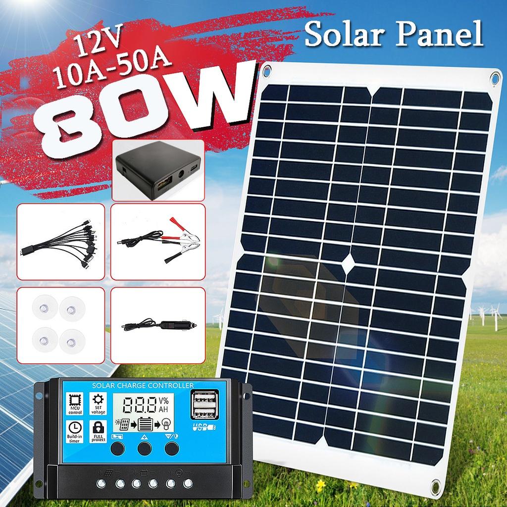 

1Dual 200W 2V USB Monocrystaline Solar Cells Solar Panel with 10-50A Controller for Car Yacht RV Battery Solar Panel With 30A