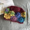 Style Knitted Ethnic Hat With Hollow Out Design And Flower Decoration Daily For