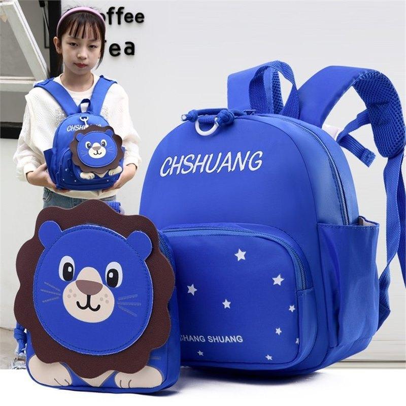 Schoolbag kindergarten schoolbag cartoon lion children's backpack cute girl backpack reflective strip boy shoulder backpack