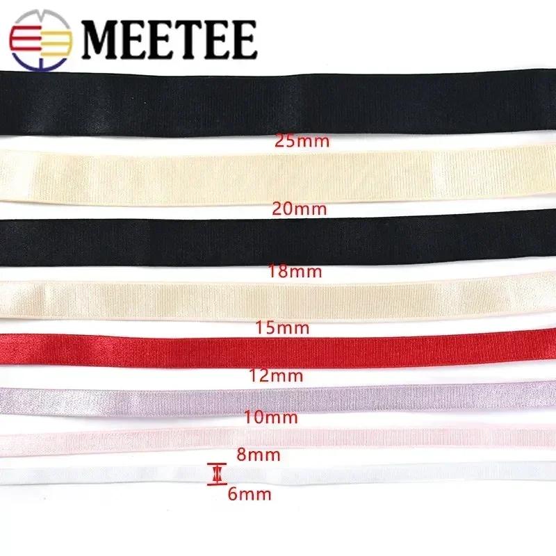 Meetee 5 Meter Elastische Banden voor BH-bandjes 6-25 mm Stretch Rubber Schouderband Ondergoed Veerband Naaibenodigdheden