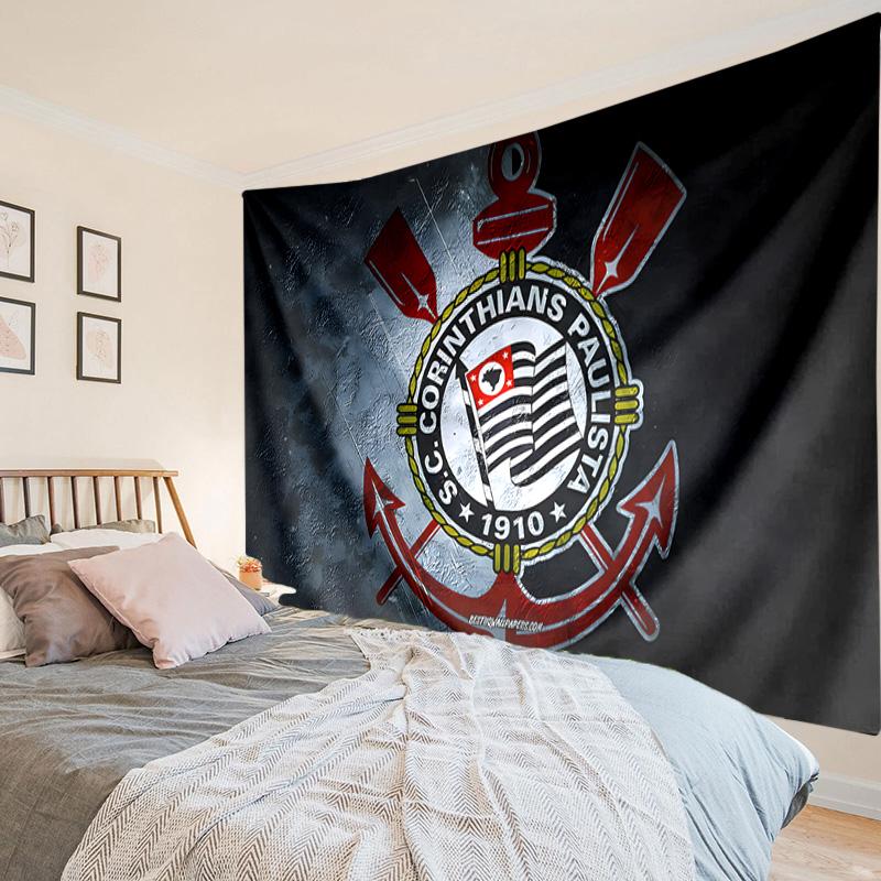 1PC Corinthians Football Club Crest Tapestry Hanging for Bedroom,Livingroom, Playroom,Decor Art Room Wall Tapestry Holiday and Birthday Gifts