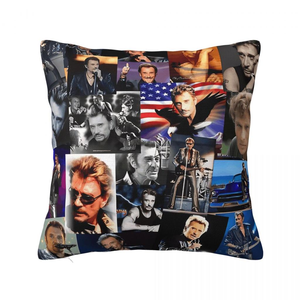 3D Printing Johnny Hallyday Rock Star Pillow Cover Morden Pillow Case For Sofa Bedroom Home Decor Cushion Cover Soft Pillowcases