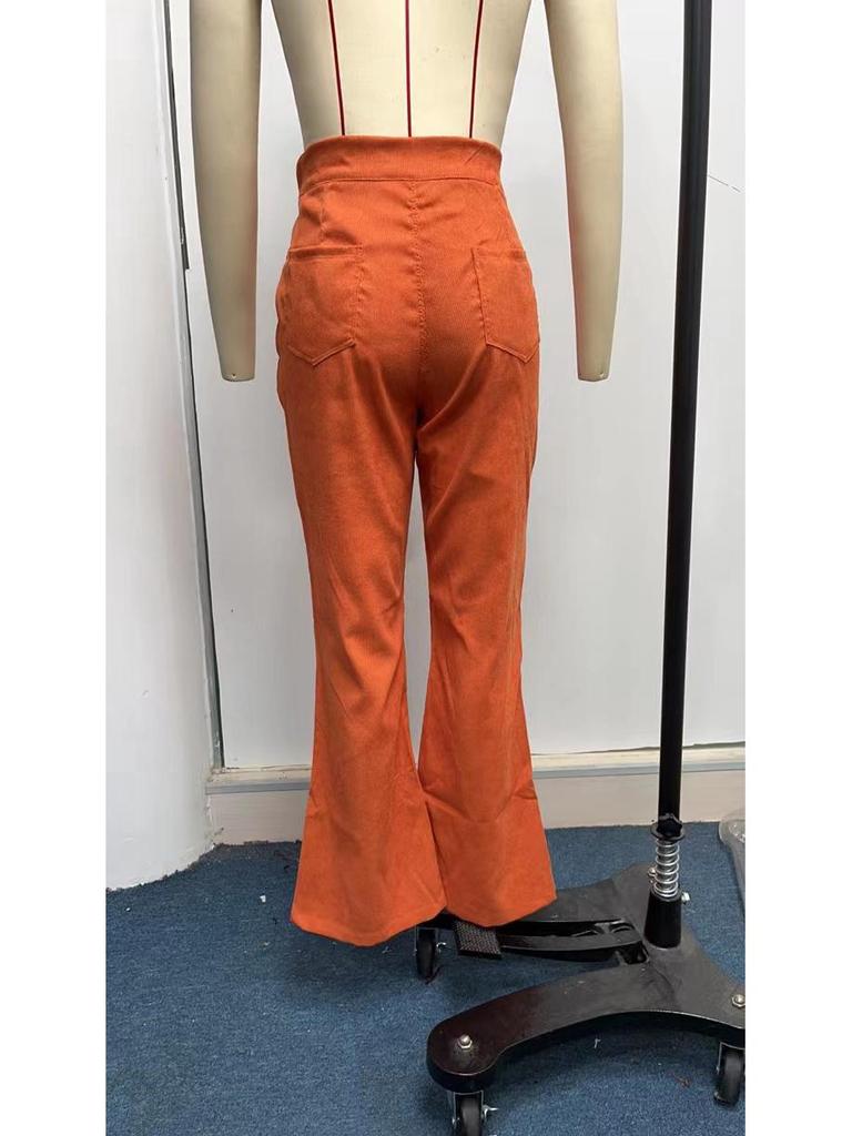Damen Frühjahr 2023 High Waist Cord Schlaghosen