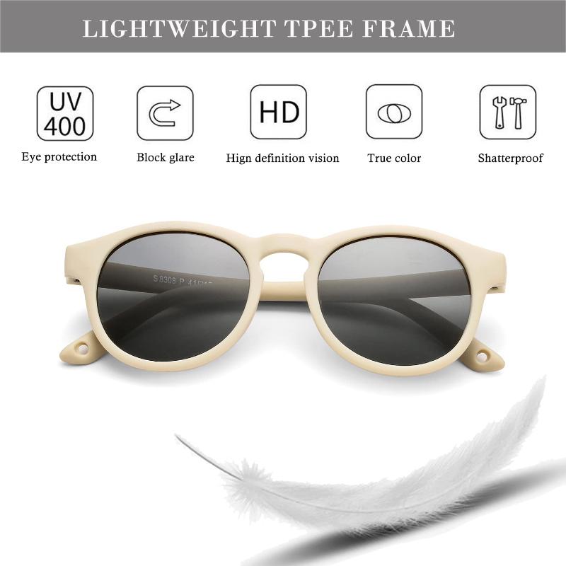 0-3 S Newborn Fashion Baby's First Sunglasses with Strap Round Flexible UV400 Polarized Infant Silicone Sunglasses Accessory