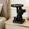 Bear Serving Tray Key Holder Decorative Bear Figurine with Dish Candy Lipsticks Earrings Jewelry Storage Display Stand Table Desk Organizer
