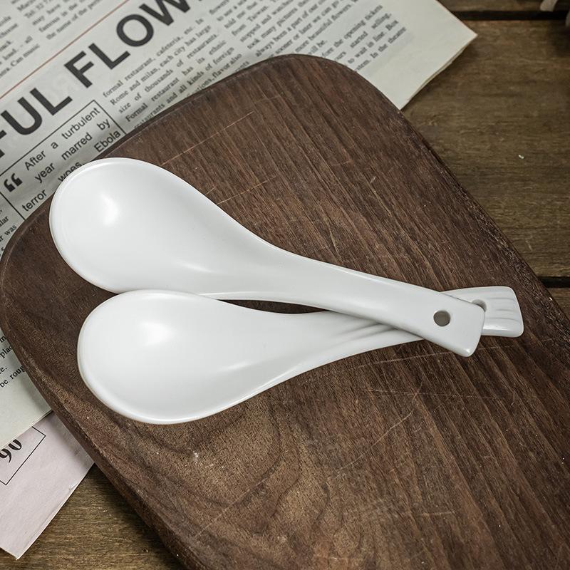 A Variety Of Colors, High-Value Small Spoon, Retro Style Solid Color Ceramic Spoon, Kitchen Household Small Spoon, Tableware Spoon