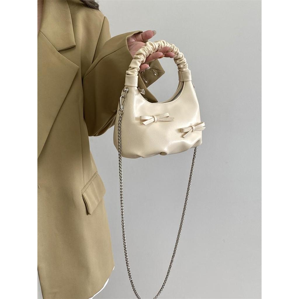 Ielgy Ballet Style Bowknot Portable Shoulder Messenger Bag