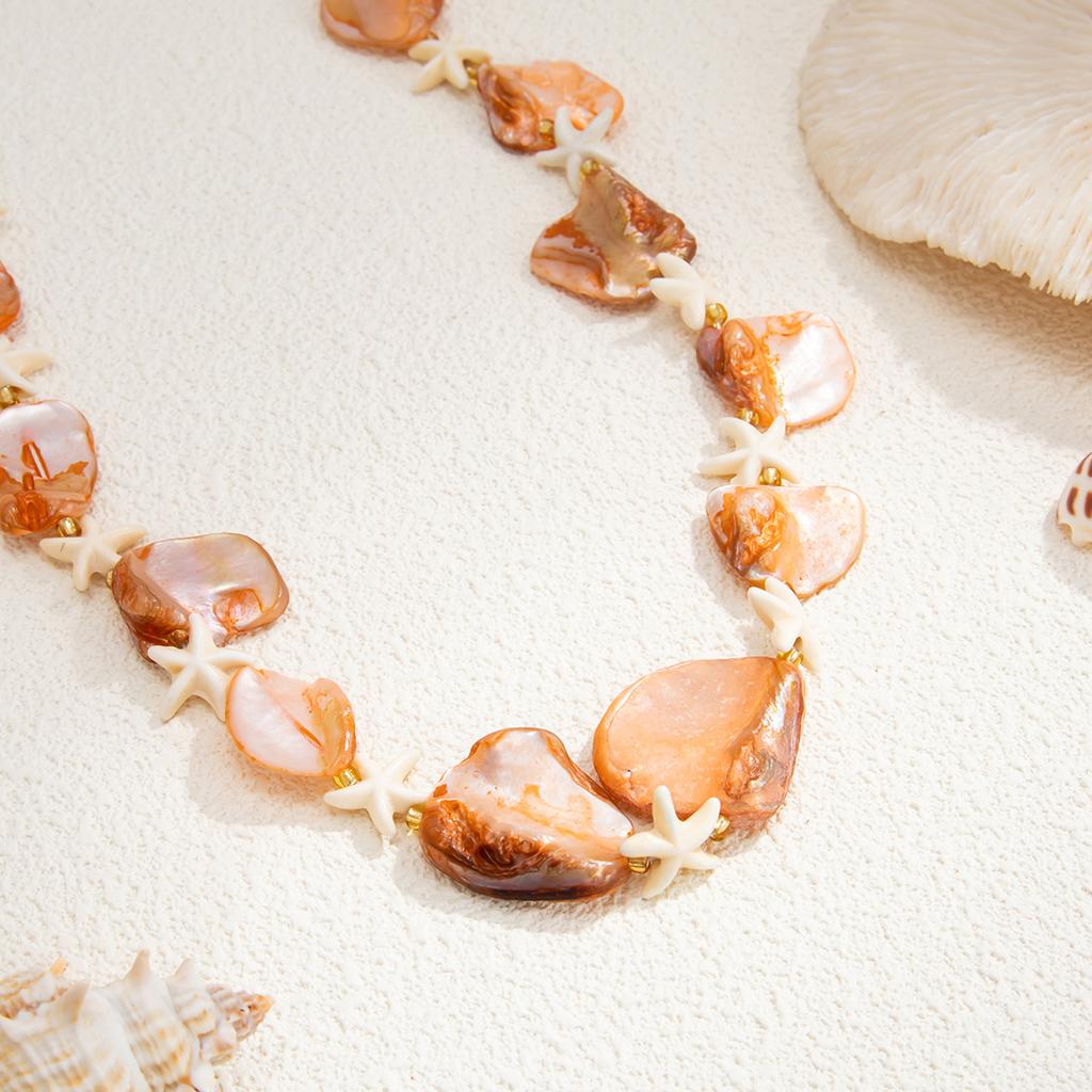 New Ocean Style Irregular Necklaces Women Shell Starfish Splice Clavicle Chains Personality Vacation Beach Jewelry Accessories