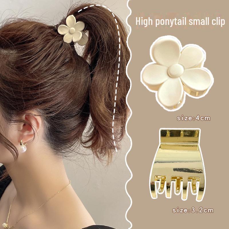 Frosted Flower Anti-Collapse High Ponytail Claw Clip