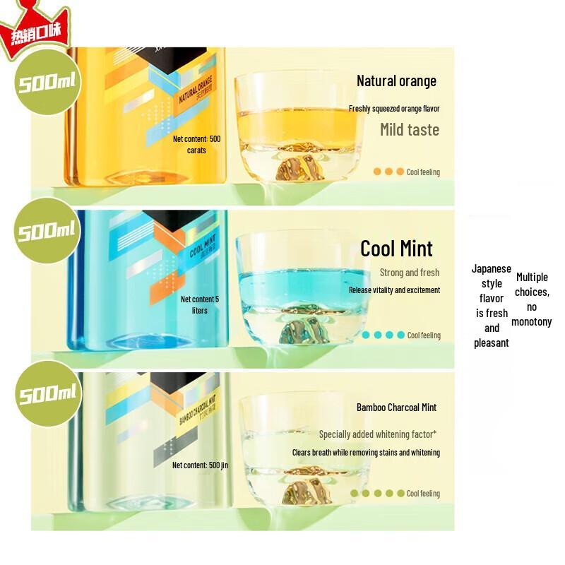 S.K.S. Bamboo Charcoal Mint Mouthwash Twin Pack