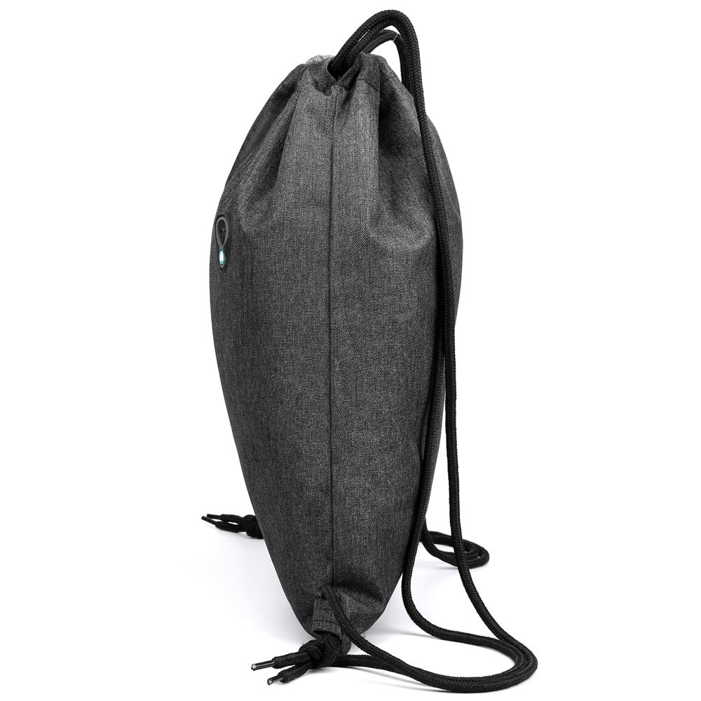 Gym Sack with Earphones Drawstring Backpack Water-resistant Drawstring Bucket Bag Light Sack for Adults Teenagers