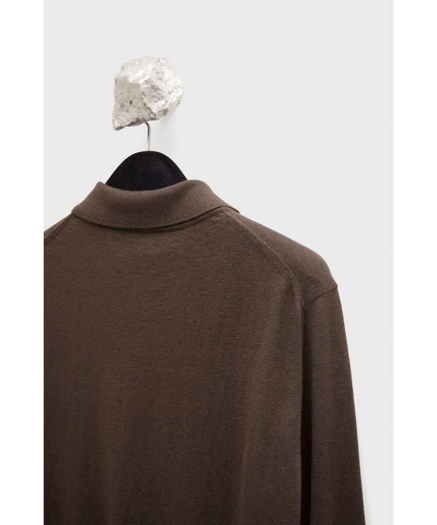 YOUTH Cotton Cashmere Polo Shirt - Dark Brown