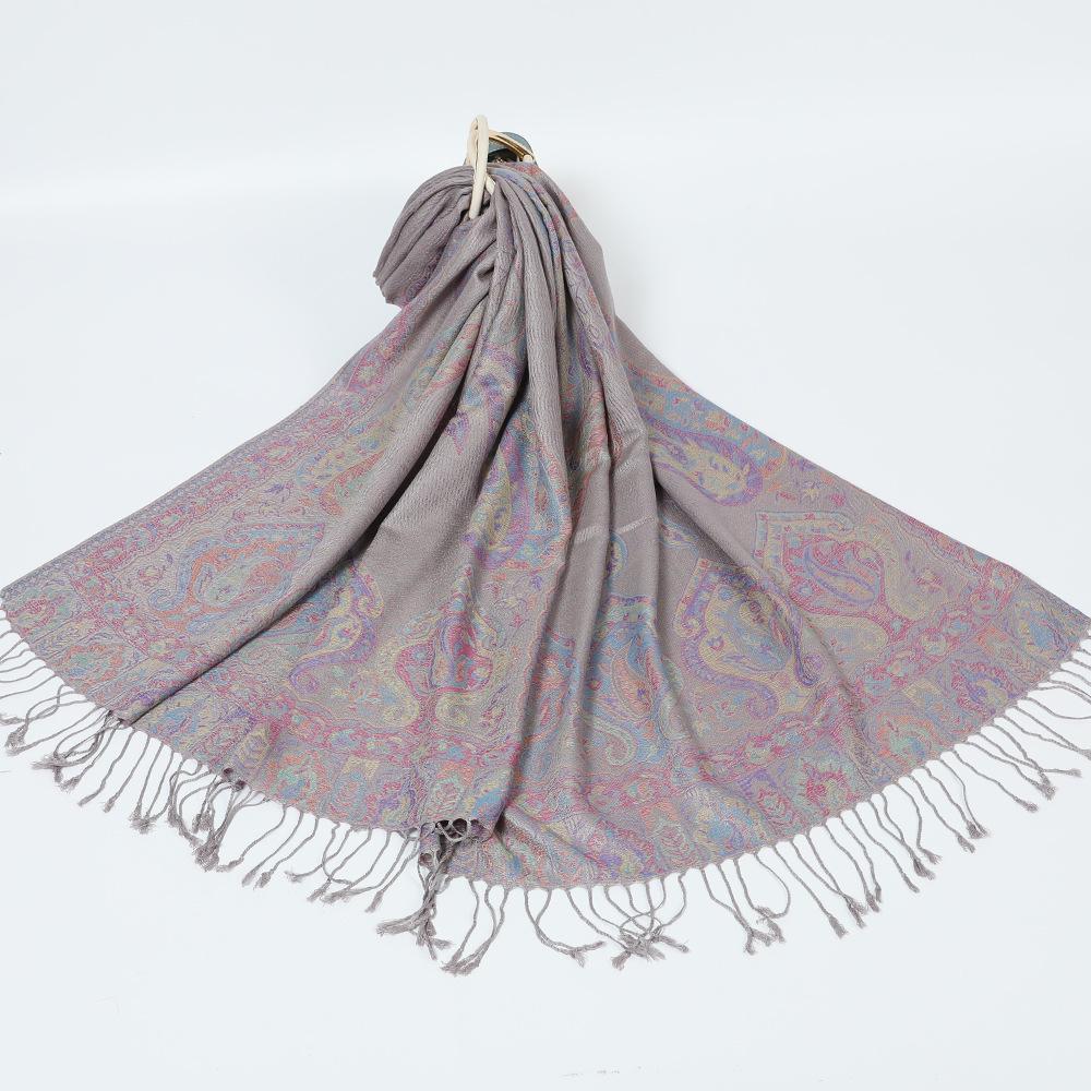 Jacquard cashew fringed shawl new autumn and winter women's headscarf floral extended scarf