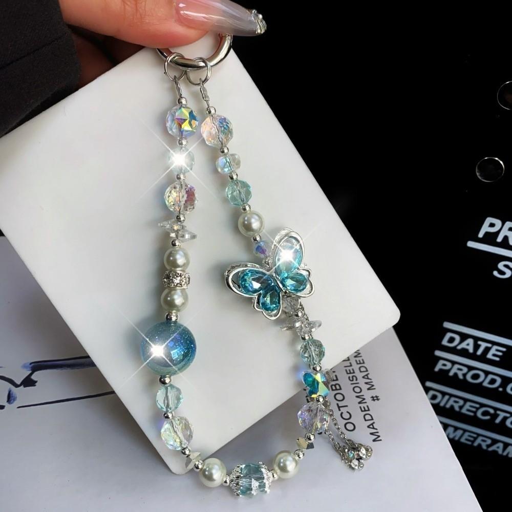 Butterfly Cell Phone Chain Wrist Chain Mobile Phone Lanyard  Phone Case Accessories