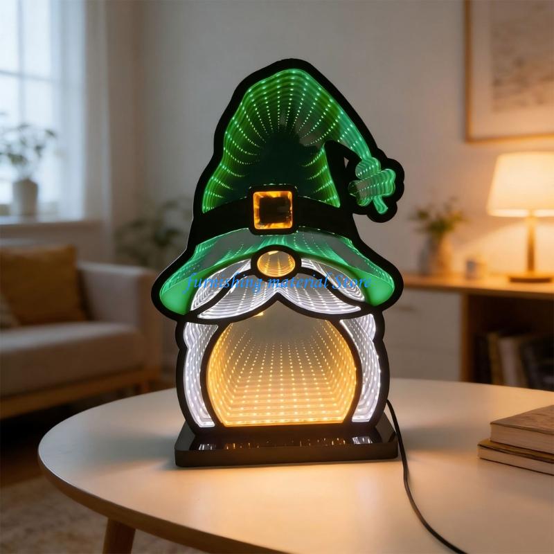 Y5GD LED Light Gnomes Traditional Ornament St. Patrick PVC Texture Perfect for Creating Festival Atmospheres