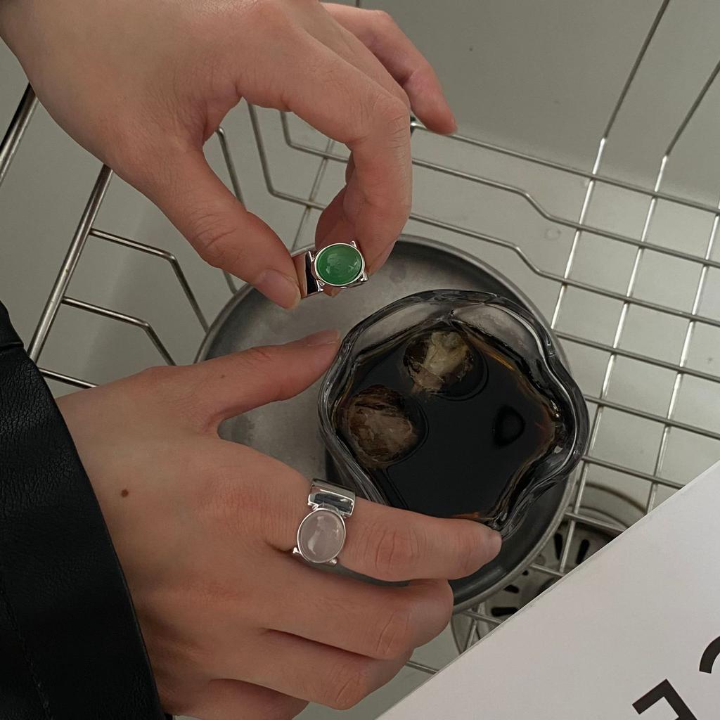 1pc Pilot Agate Retror Bagues pour Femmes Couples Minimaliste Broadside Bijoux Cadeau Accessoires de Fête