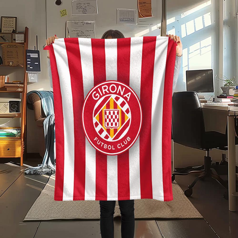 Girona FC FlAannel Blanket, High quality Comfortable for All Seasons, Home Decor, Warmth and Comfort