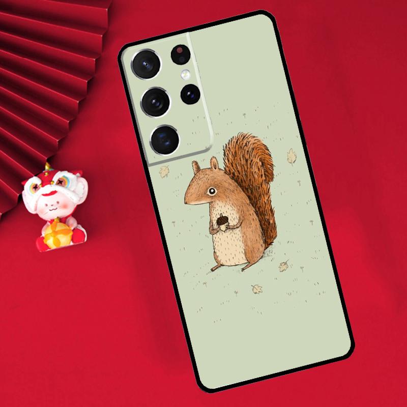 Cartoon Animal Squirrel Case For Samsung Galaxy S24 S26 Ultra S21 S22 S20 S23 S25 Ultra Plus S10 S25 FE Cover Funda