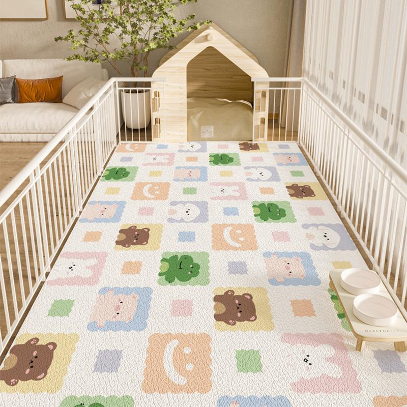 Cute Cartoon Waterproof Non-Slip Floor Mat Easy To Clean Durable Stain Resistant Pet Mat For Home And Office Use