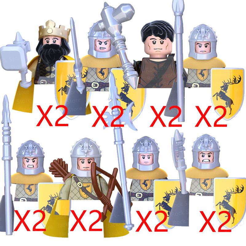 Military Building Blocks Solider Figures Gifts Toys Movie Science Fiction Series Medieval Knight Legion Weapons Shield Flag MOC