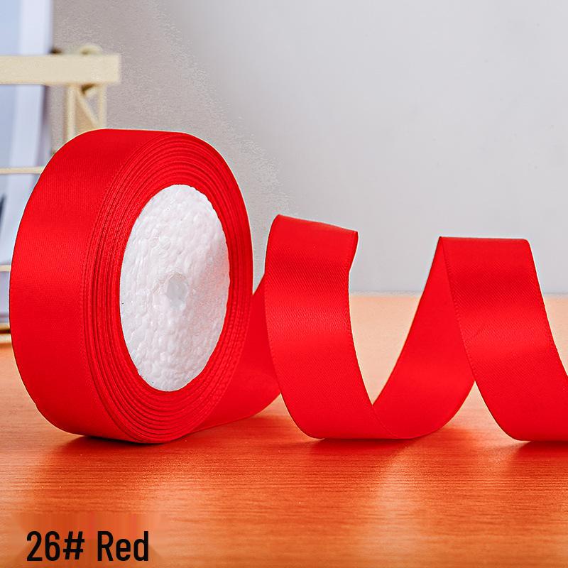 2.5cm Polyester Satin Ribbon for Gift Box and Hair Accessories