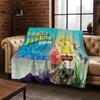 Couverture en Flanelle Cartoon S-Bob l'Éponge Patrick Étoile Couverture Douce pour Lit Chambre Salon Voyage Pique-nique Cadeau