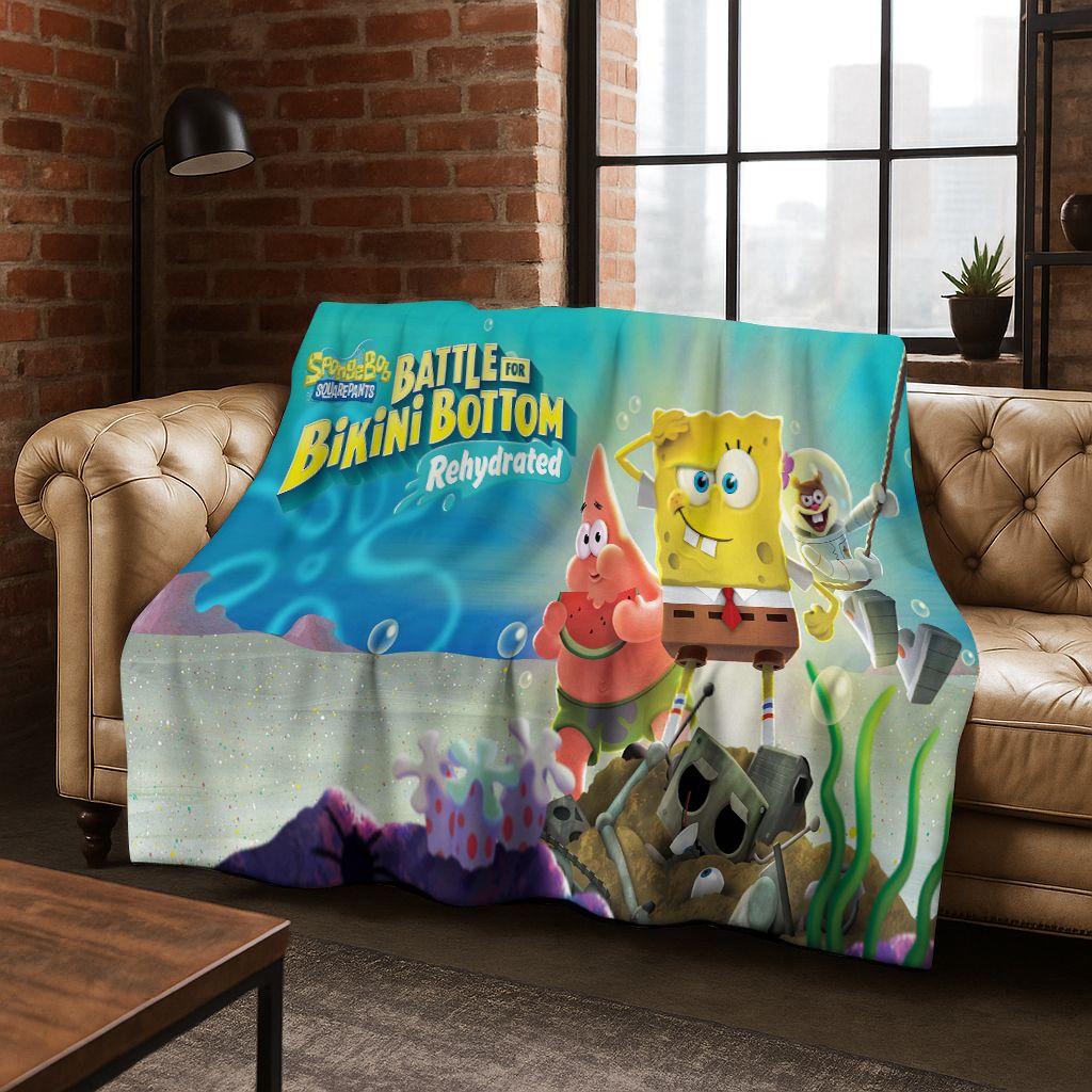 

Cartoon S-SpongeBob SquarePants Patrick Star Flannel Blanket Soft Throw Blanket for Bed Bedroom Living Room Travel Picnic Gift 75x90cm