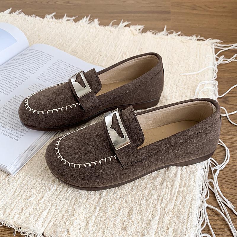 Fashion Comfortable Rubber Flat Mom Shoes 2025 New Spring Autumn Soft Bottomed Bean Shoes For Middle-Aged And Elderly Women