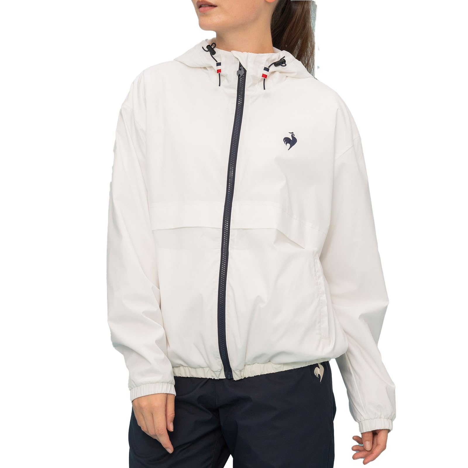 

Le Coq Sportif Air Motion Windbreaker Long and Easy to Move White Size L Women s Jacket, Water-Repellent, Windproof, Warm, Sleeve, Lightweight, Warm,