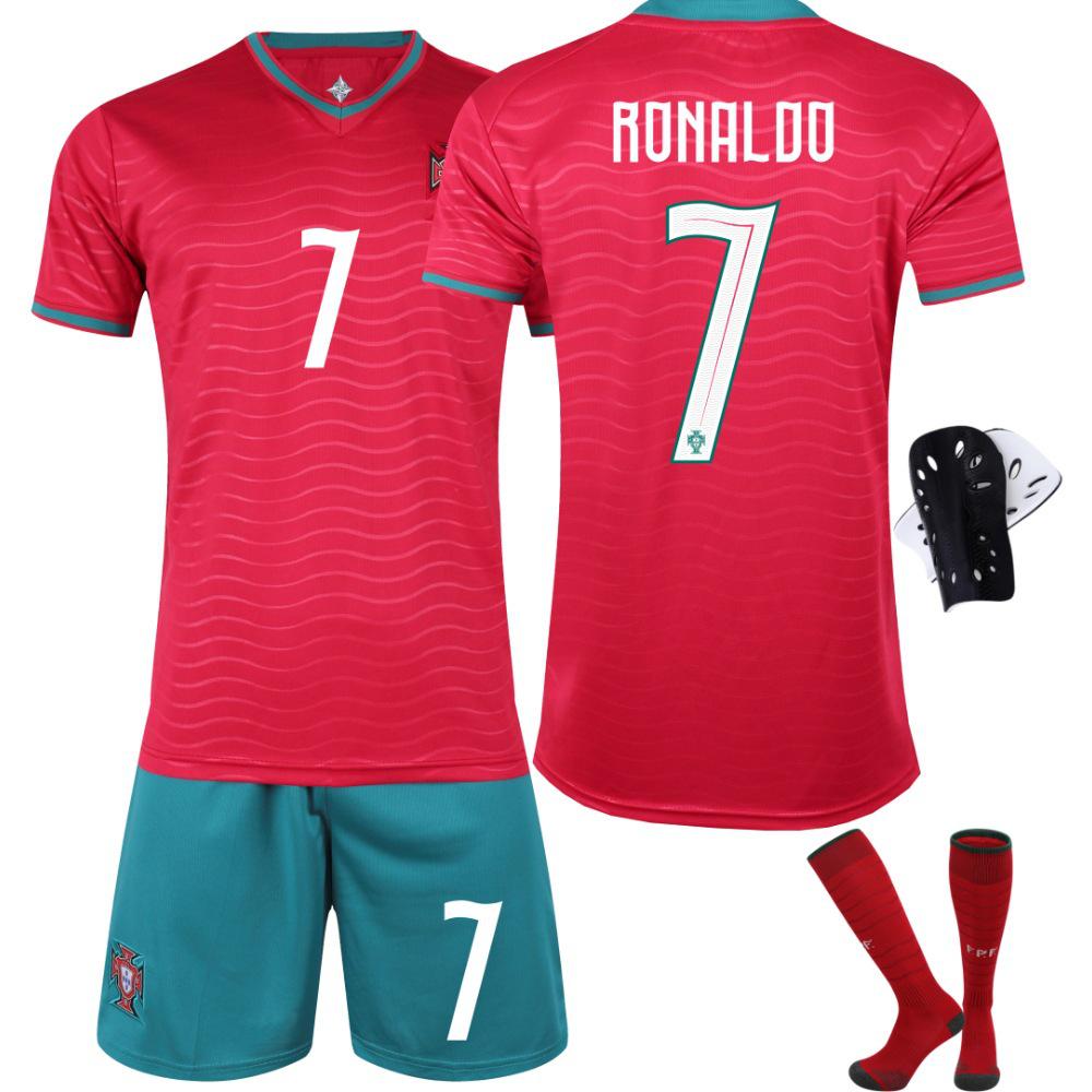 

Portugal World Cup Home Jersey Set: CR7 #7 & Bruno Fernandes #8, Adult & Kids Football Kit Size S