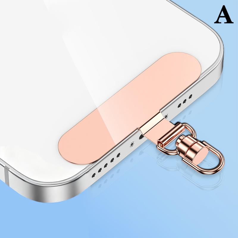 Steel Phone Lanyard Gasket Patch Anti-Lost Anti Fall Mobile Phone Rope Card Metal Clip Strap Hang Cord Tab Accessories