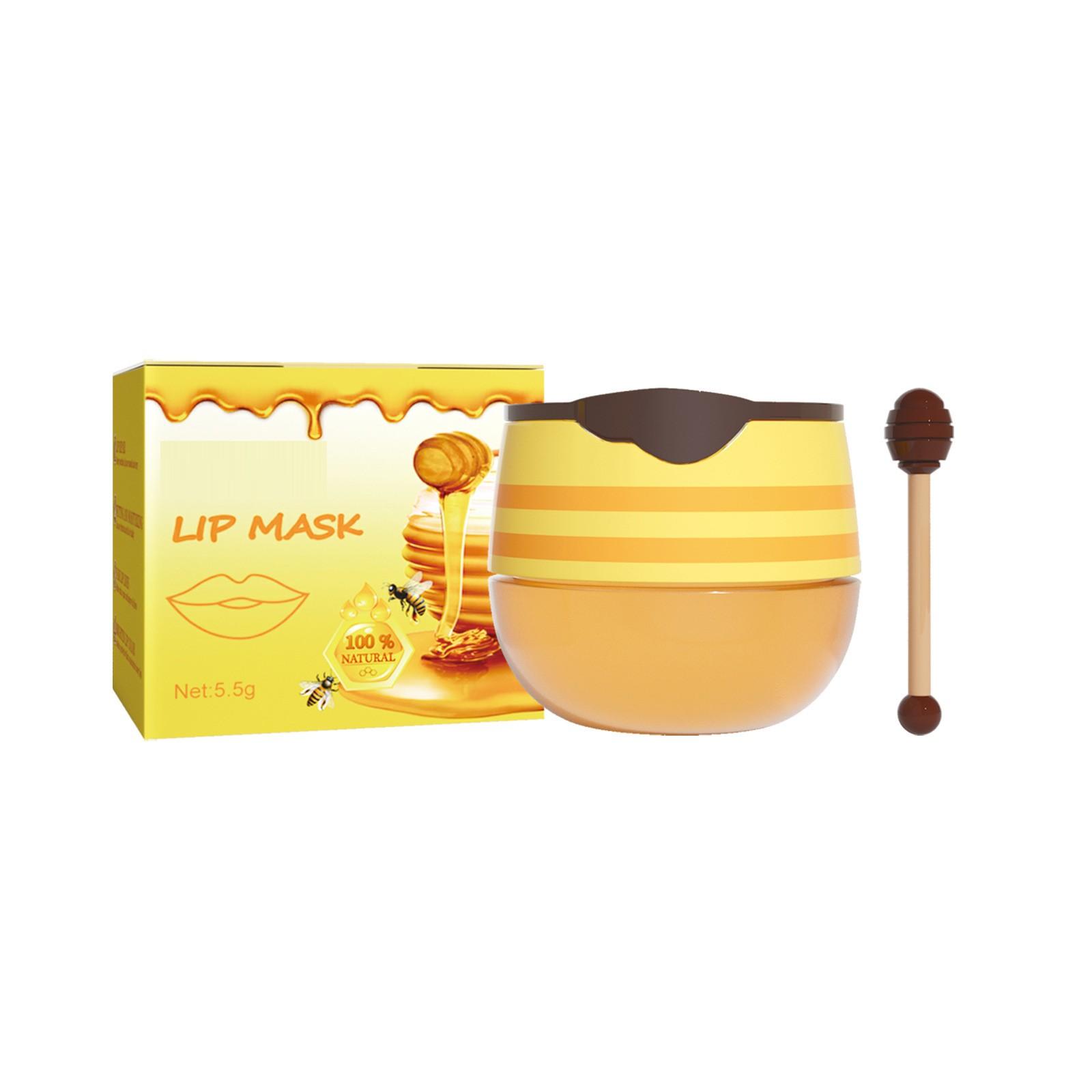 

Бальзам для губ Bee Balm, увлажняющая маска для губ для ухода за губами, ночная маска для губ, бальзам для губ, осветляющий морщины на губах One Size жёлтый