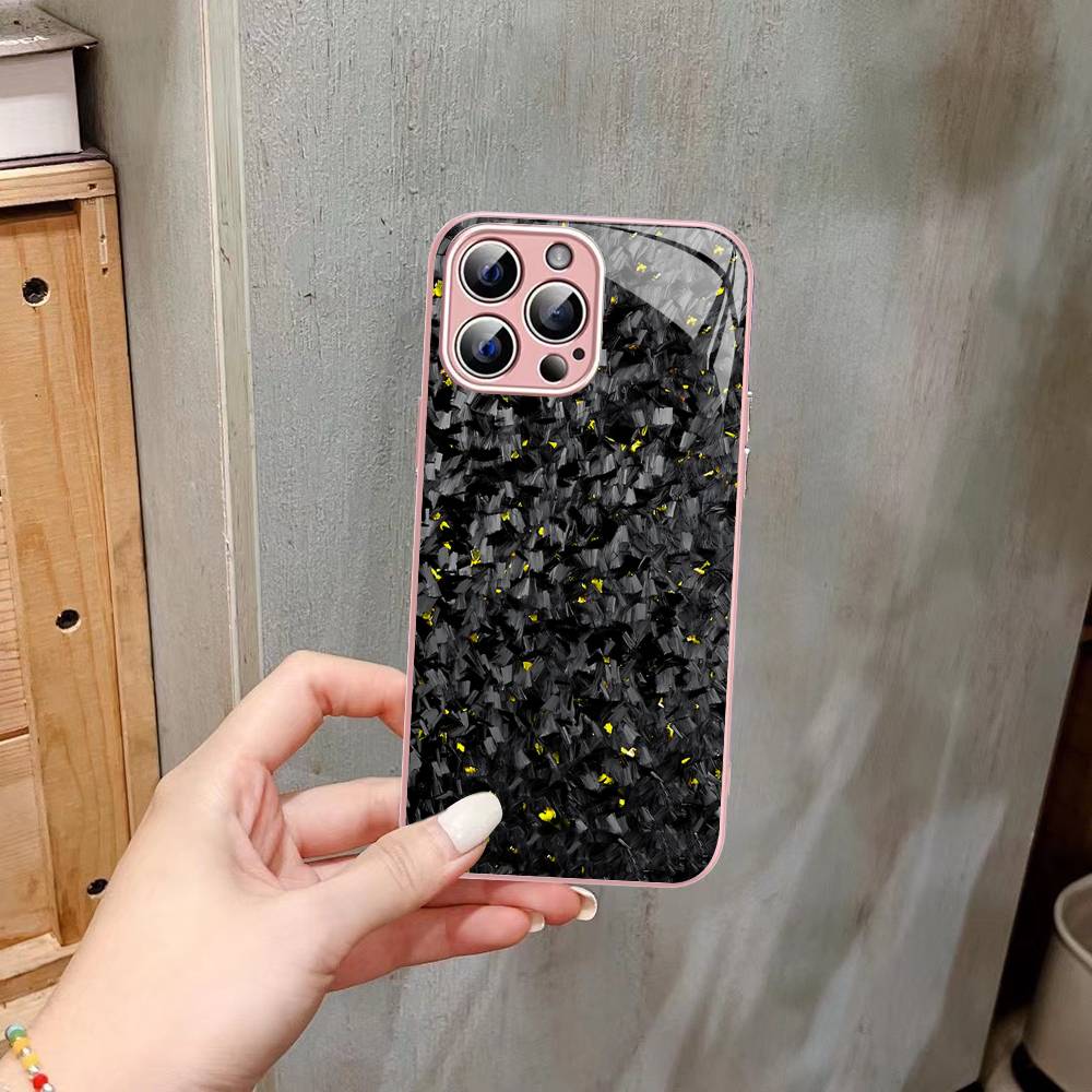 Forged Carbon Fundas Tempered Glass For Iphone 14 13 12 11 Pro Mini XS MAX 14Plus X XS XR Fundas