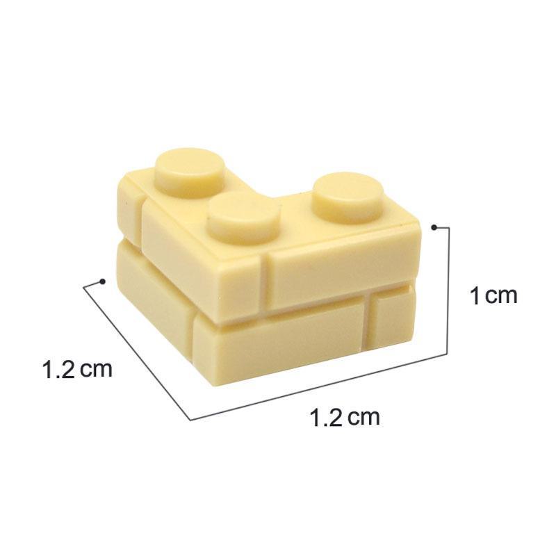 L-förmige Ecksteine aus kleinen Partikeln, 2+1 Loch, kompatibel mit hohen Lego-Bausteinen