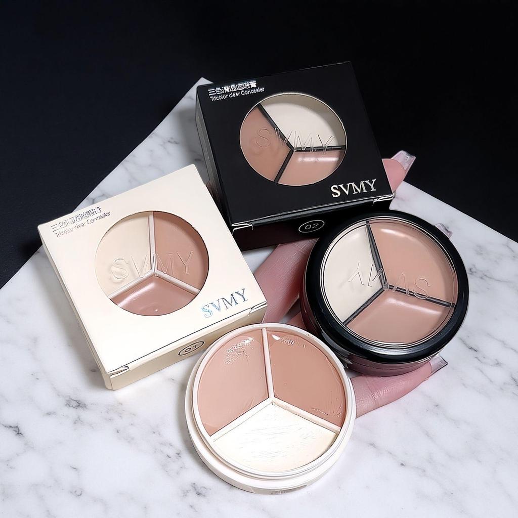 SVMY Tricolor Creamy Concealer: Natural Coverage for Dark Circles & Acne Marks