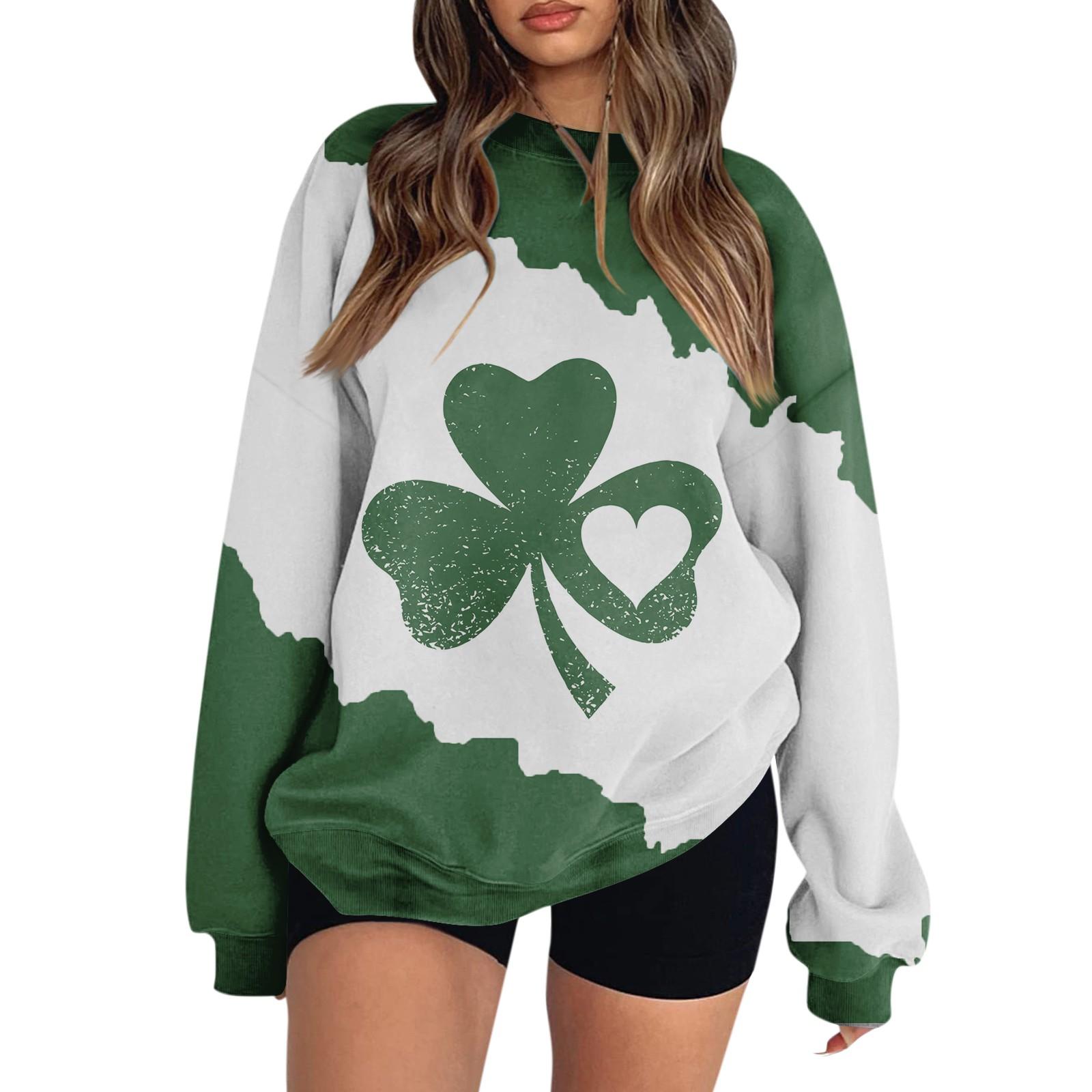 

Женская повседневная мода ко Дню святого Валентина с принтом, длинным рукавом, круглым вырезом, толстовки, пуловеры, топы L белый