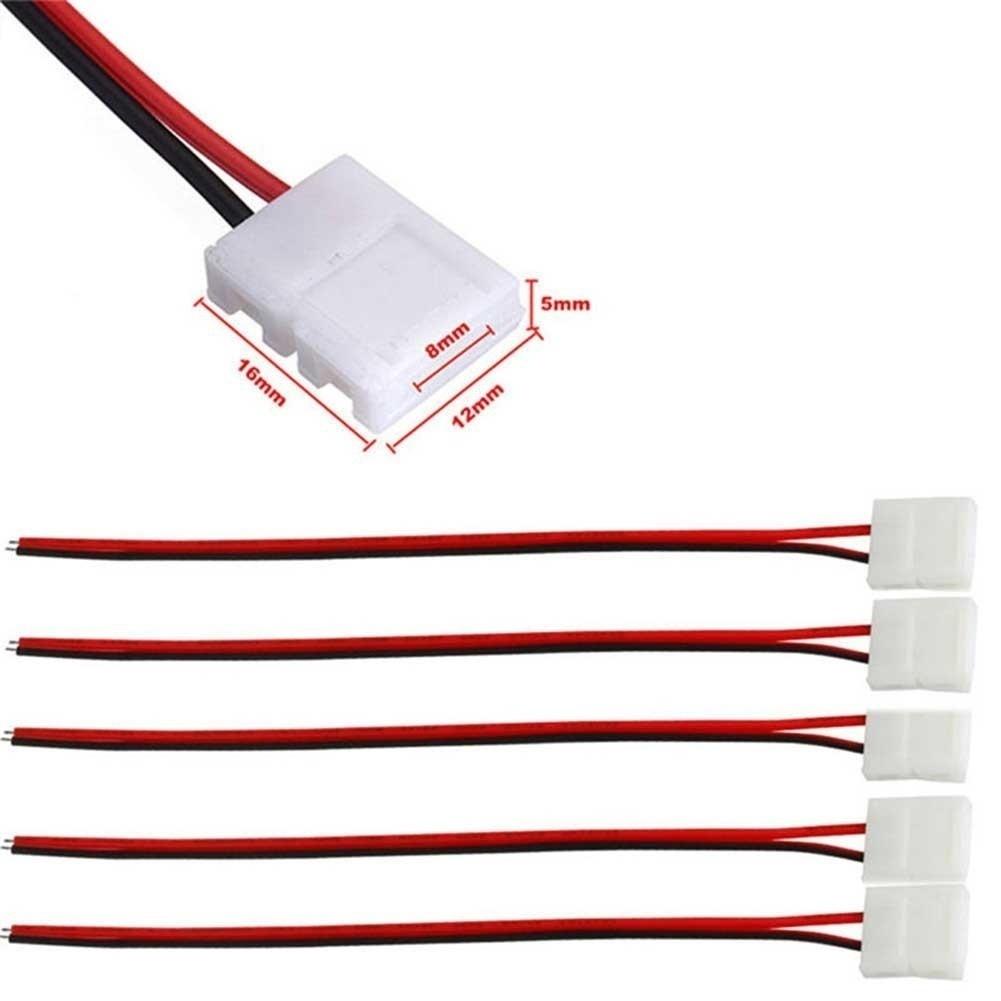 10PCS Practical New 10Pcs Cable 2 Pin LED Strip Connector 3528/5050 Single Color Adapter Useful Home Supplies