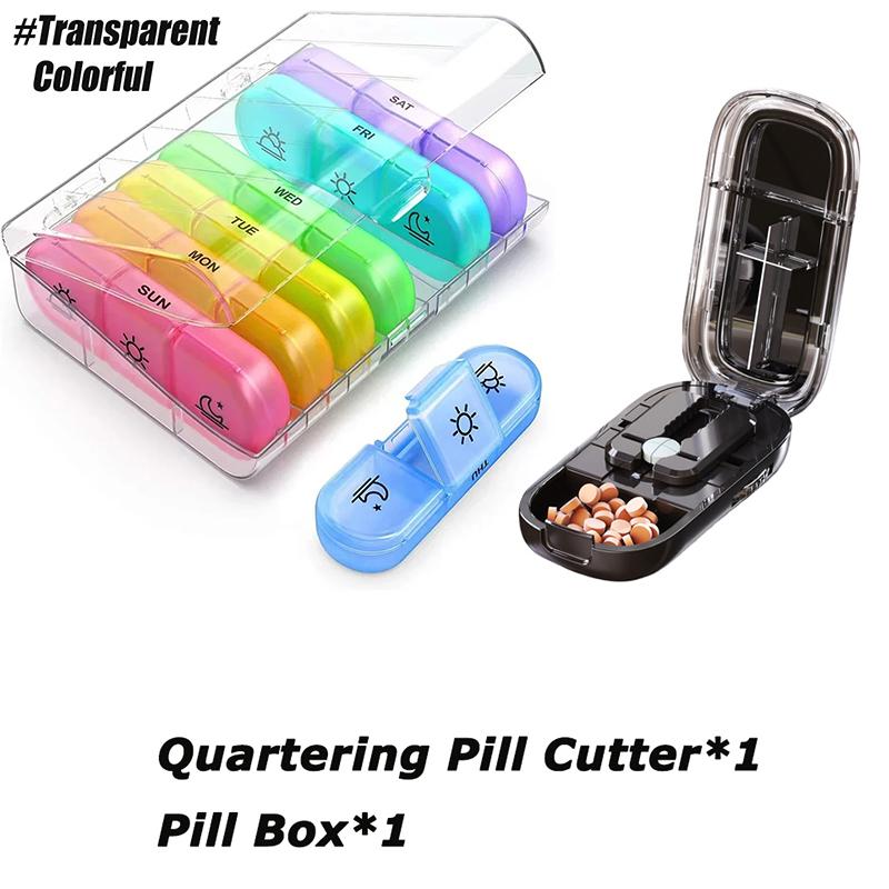 Weekly Pill Box 7 Days Portable Pill Box 7 Days with 3 Separate Compartments for Medications for Vitamins Design for Dietary