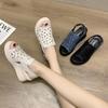 New Korean Version Sports Sandals Women's Outer Wear Summer One-word Buckle Belt Women's Shoes Casual Muffin Soft-soled Sandals Women's