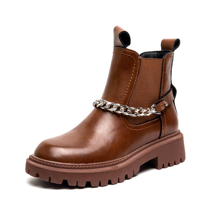 Fashion AIYUQI Boots Women Winter Genuine Leather Large Size 41 42 Fur Women Ankle Boots Fashion British Style Women Chelsea  boots